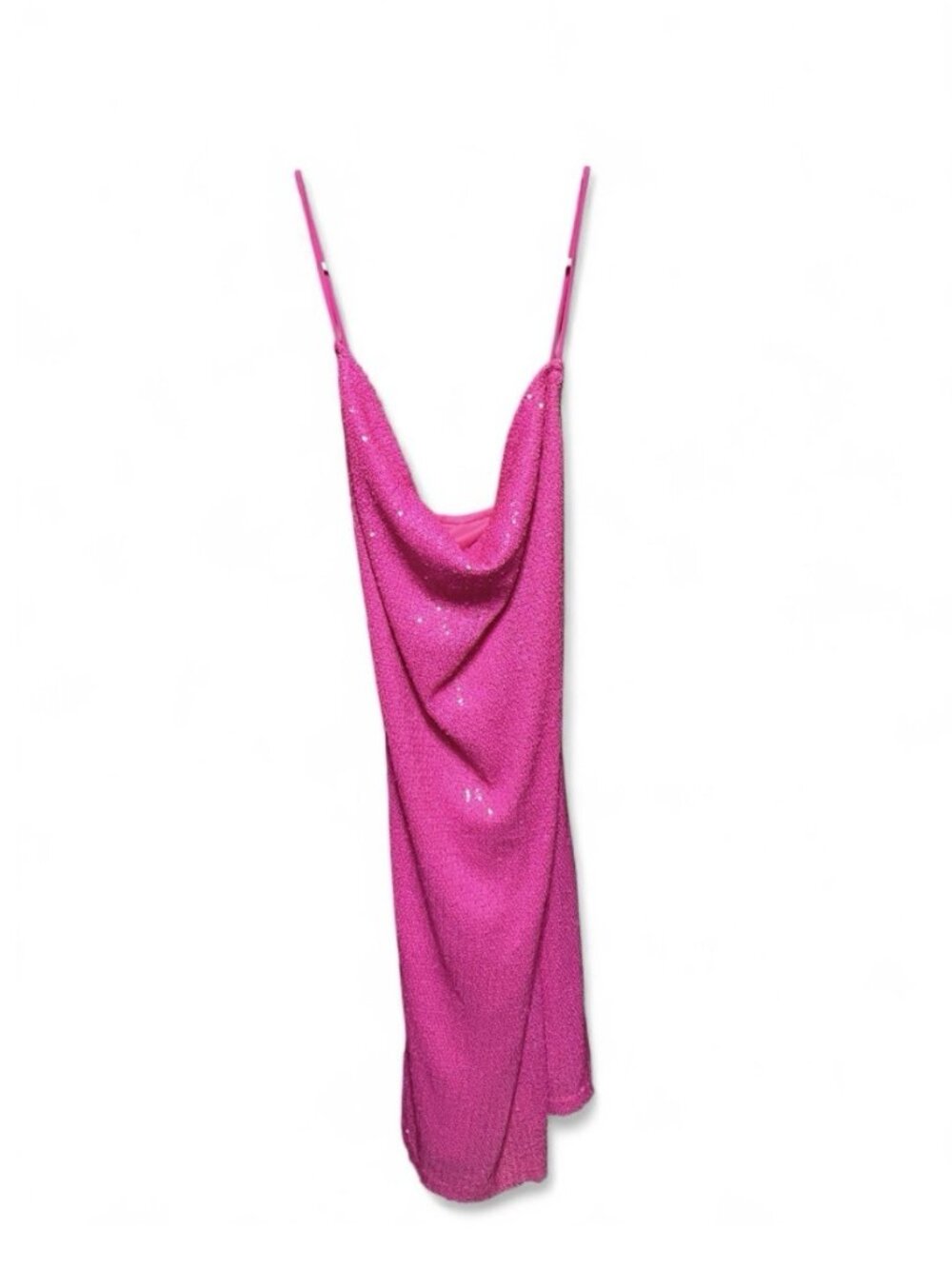 Y2K Style Pink Sequin Sparkle Mini Dress Barbie Clubwear Girly Sexy Night Out, M